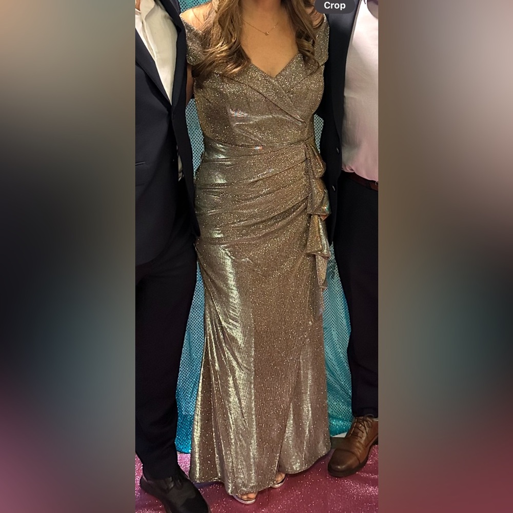 Xscape Shimmering Gold Dress